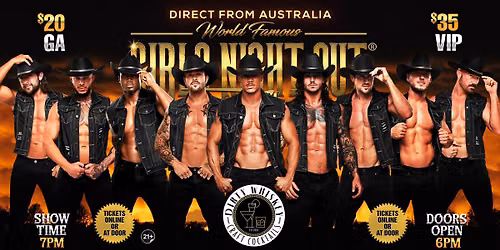 Oct 1st: Hope Mills, NC- GIRLS NIGHT OUT\u00ae AUSTRALIAN TAKEOVER at DirtyWhiskey Craft
