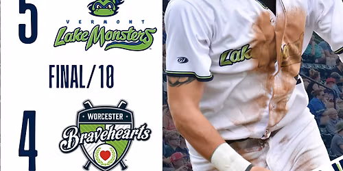 Worcester Bravehearts at Vermont Lake Monsters Baseball at Centennial Field