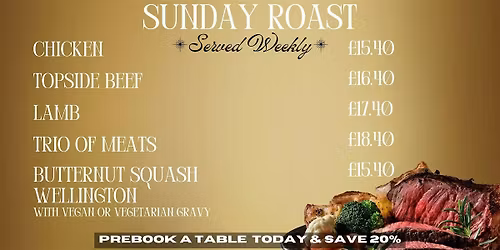 Homemade Sunday Roast at The Black Diamond