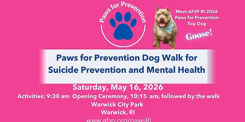 AFSP-RI Paws for Prevention Dog Walk