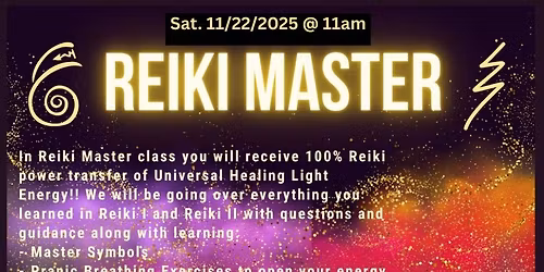 Reiki Master training and attunement w\/ Jill
