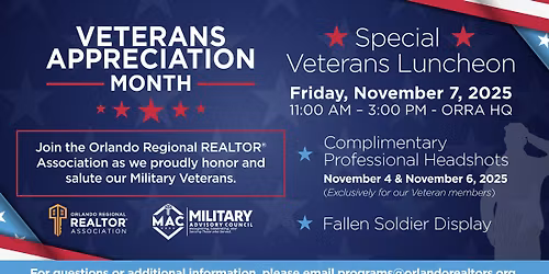 Veterans Appreciation Month Luncheon | Nov. 7, 2025
