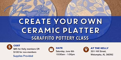 Create Your Own Ceramic Platter: Sgraffito Pottery Class