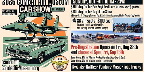 2026 Combat Air Museum "Car Show On The Tarmac"