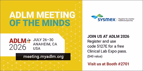 Join Sysmex at ADLM 2026 - Booth #2701