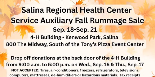 Fall Rummage Sale | SRHC Service Auxiliary