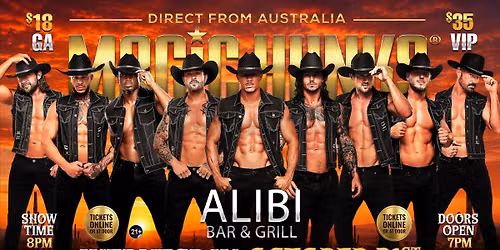 Oct 21st: Council Bluffs, IA- MAGIC HUNKS\u00ae AUSTRALIAN TAKEOVER at Alibi Grill