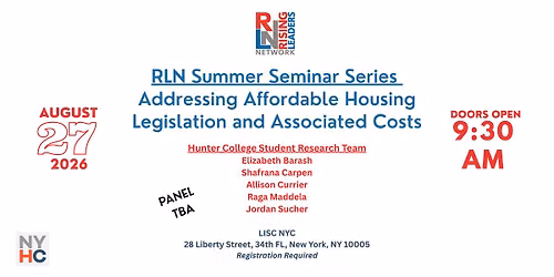 RLN Seminar: Addressing Affordable Housing Legislation and Associated Costs