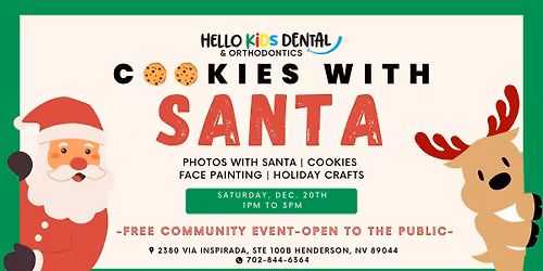 Cookies with Santa Christmas Party - Hello Kids Dental & Orthodontics Inspirada