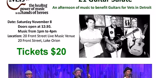 Guitars for Vets Concert at 20 Front Street Saturday November 8th