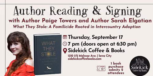 Author Paige Towers and Author Sarah Elgatian in conversation for "What They Stole"