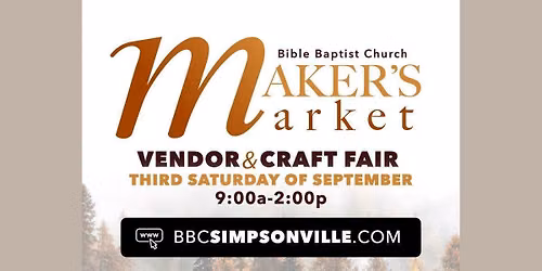 Maker's Market at Bible Baptist Church