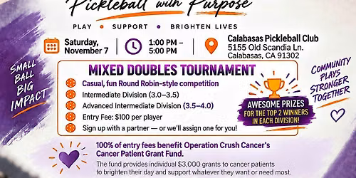 Crush Cancer on the Courts! Pickleball with Purpose