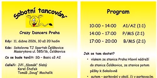 Sobotn\u00ed tancov\u00e1n\u00ed - Square Dance - \u010cel\u00e1kovice u Prahy