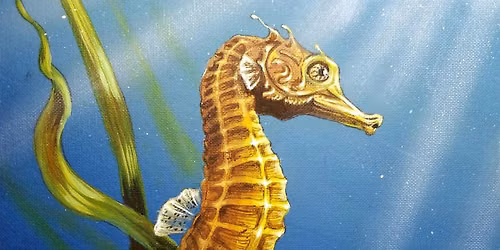 Seahorse King Acrylic Painting with Marco Aguilar