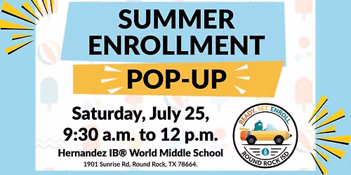 Summer Enrollment Pop Up