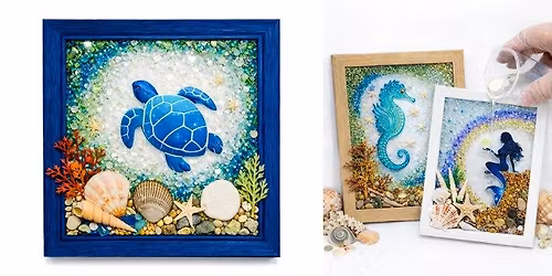 Epoxy Resin Ocean Scene on Glass \u2013 June 27