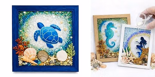 Epoxy Resin Ocean Scene on Glass \u2013 June 27
