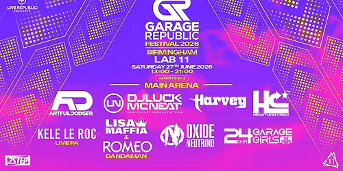 Garage Republic Festival 2026 | Lab 11 Birmingham