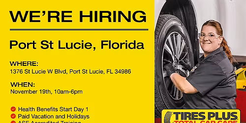 Same-Day Offers, Day-One Benefits \u2013 Tires Plus Hiring Event!
