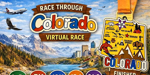 Race Through Colorado Virtual Race | 5K, 10K, Half Marathon | Run Anywhere