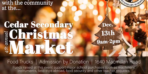 4th Annual Cedar Community Secondary School Market