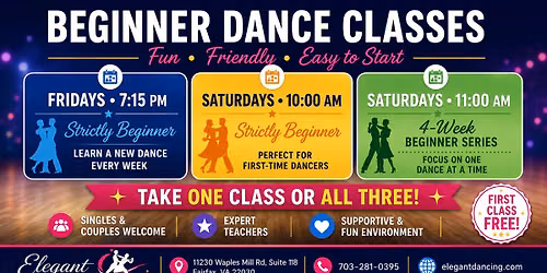 New Strictly Beginner and Beginner Series Classes Start June 5