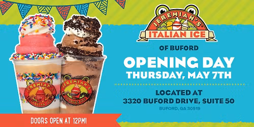 Jeremiah's Ice of Buford OPENING DAY!
