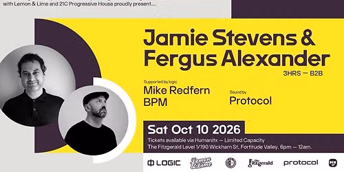 Logic Presents - Jamie Stevens & Fergus Alexander 3hr bk to bk