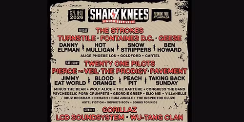 2026 Shaky Knees Music Festival - Friday at Piedmont Park