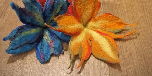 Wet Felted Flowers Class