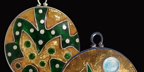 Cloisonne Pendant with Sterling Silver Cinch Bezel