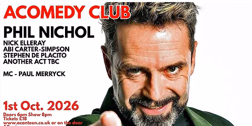 AComedy Club Chelmsford Thursday 1st October 2026