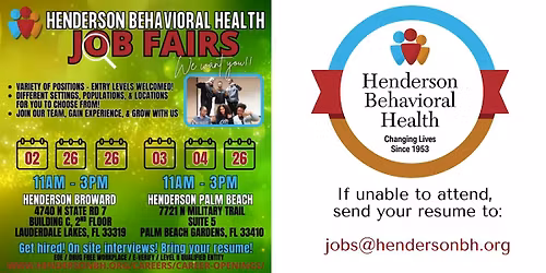 Henderson Behavioral Health Job Fair