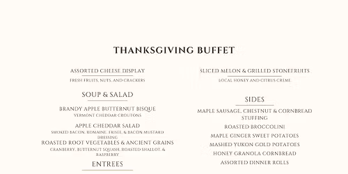 Thanksgiving Buffet in The Atrium