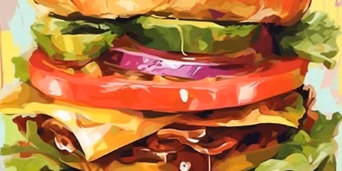 STEP-BY-STEP KIDS HAMBURGER PAINTING WORKSHOP