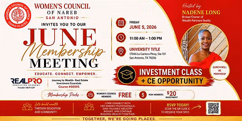 June Membership Meeting: Investment Class + CE Opportunity