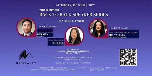 Seminar Series: Estate Planning \u2022 1031 & 121 Exchanges