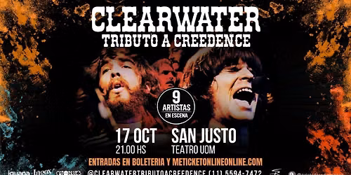 CLEARWATER Tributo a CREEDENCE Vuelve al TEATRO UOM de SAN JUSTO con un Show Inolvidable!!!! — Teatro UOM San Justo