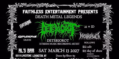 DETERIOROT -  Kentucky Terror Vol 3 at Al's Bar Lex KY Mar 13th 2027