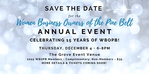 WBOPB Annual Event - Celebrating 15 Years!