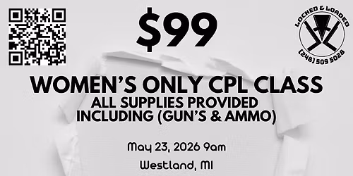 **WOMEN'S ONLY** Concealed Carry Class (MI CPL\/CCW)