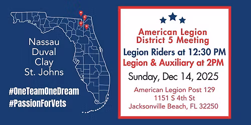 5th District Meeting ALR LEG AUX | Post 129 | Jacksonville Beach, Florida