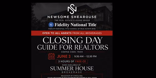 Free 3 Hours GA CE-Closing Day Guide for Realtors