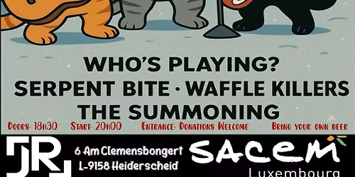 Concert The Summoning + Waffle Killers + Serpent Bite