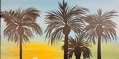 Join our Hawaiian Sunset paint and sip painting event.