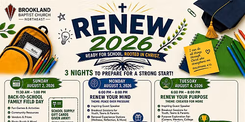 RENEW 2026: Ready for School. Rooted in Christ