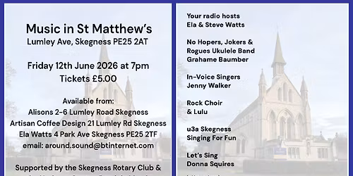 MUSIC IN ST MATTHEW'S 12 JUNE 2026 7PM