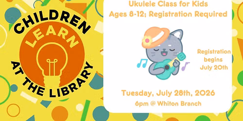 Ukulele Class for Kids (Ages 8-12 Registration Begins 7\/20)