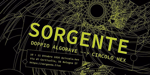 Sorgente \/\/ Algo-rave ~ Workshop ~ Live Coding